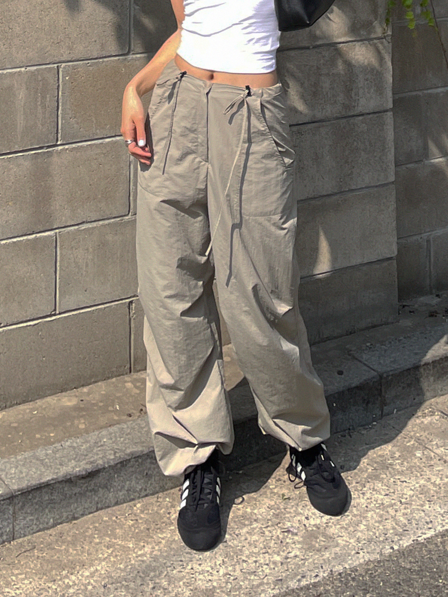 Summer String Tuck Pants ( Black / Charcoal / Beige )