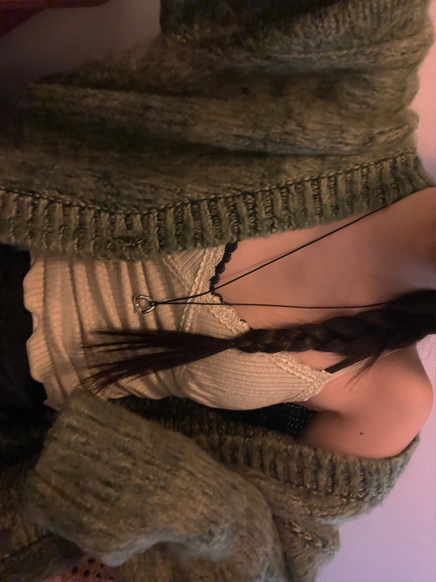 Hairy Oversized Cardigan ( Charcol / Brown / Green )